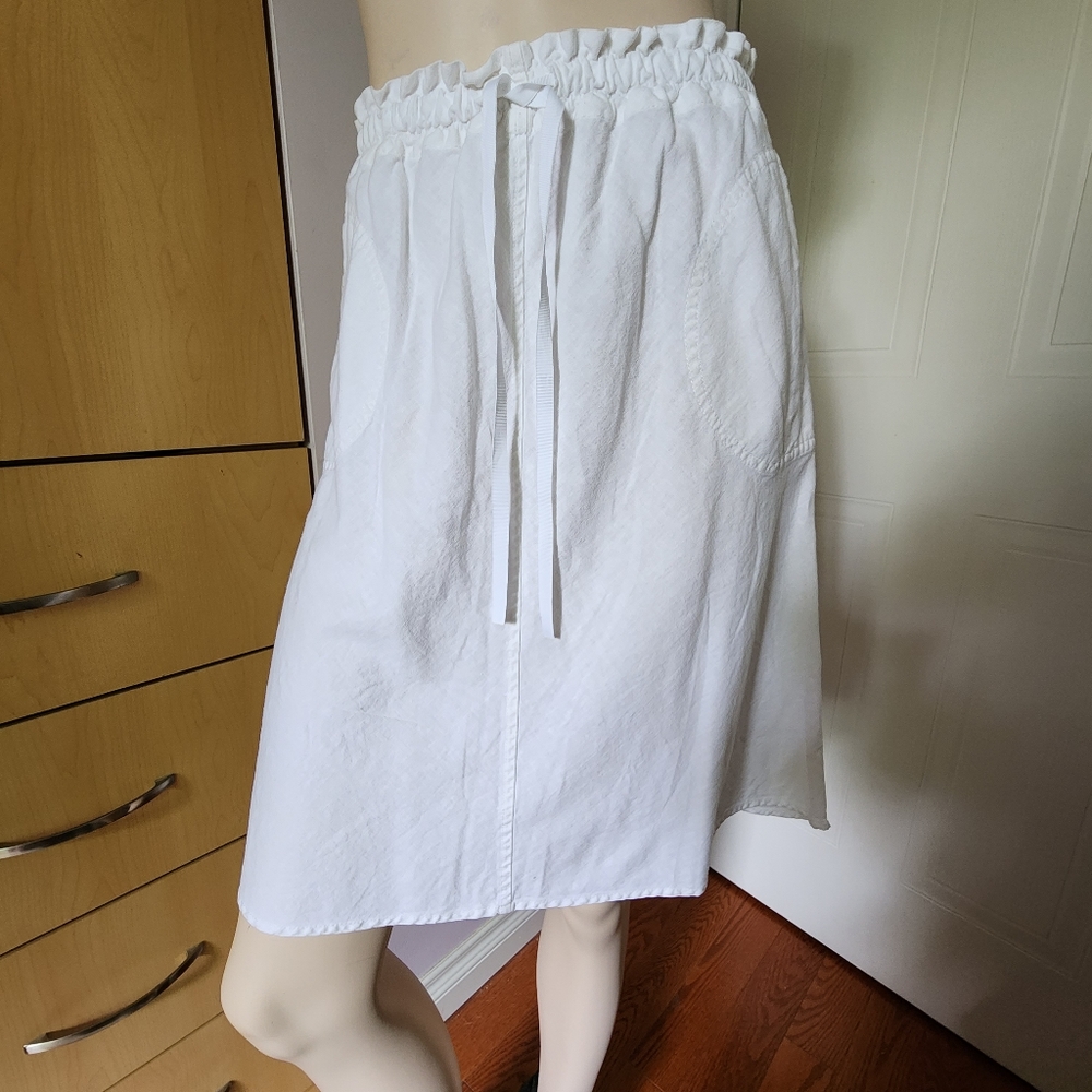 Linen Pullstring  Short Skirt